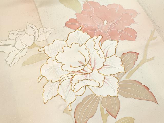 平和屋着物■訪問着 駒刺繍 枝花文 暈し染め 金彩 正絹 逸品 CABG4855fb
