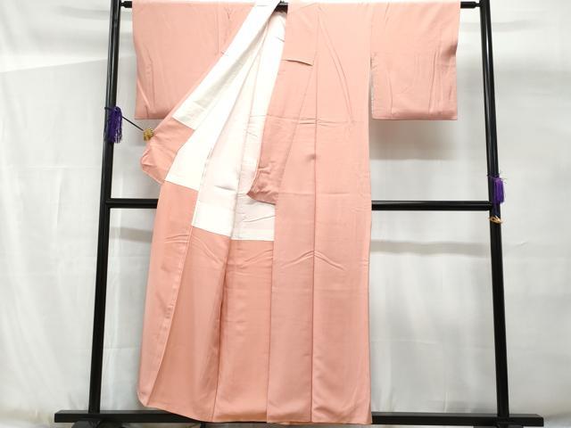 平和屋着物■上質な色無地 珊瑚色 正絹 逸品 CABG4866fb
