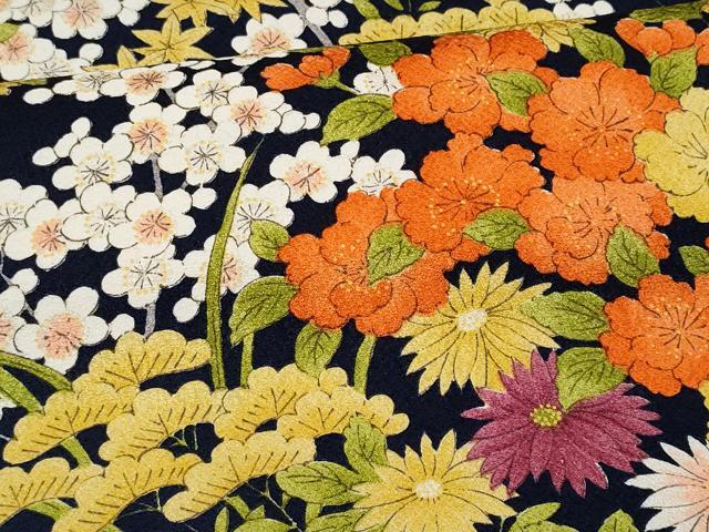 平和屋着物▽上質な小紋　単衣　草花文　正絹　逸品　CAAU3925xi 楽天市場】平和屋着物▽上質な小紋 単衣 作家物 草花文 正絹 逸品