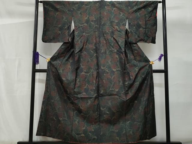 平和屋着物■本場大島紬 花唐草文 正絹 逸品 CABG4878fb