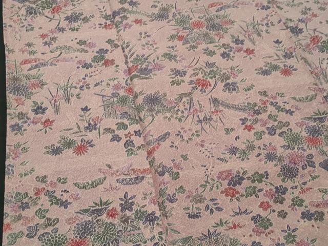 平和屋着物■上質な小紋 作家物 草花文 反端付き 正絹 逸品 CABG4890fb
