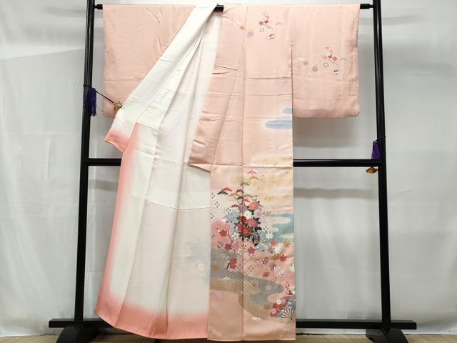 平和屋着物■訪問着 花車文 暈し染め 金銀彩 正絹 逸品 CABG4908fb