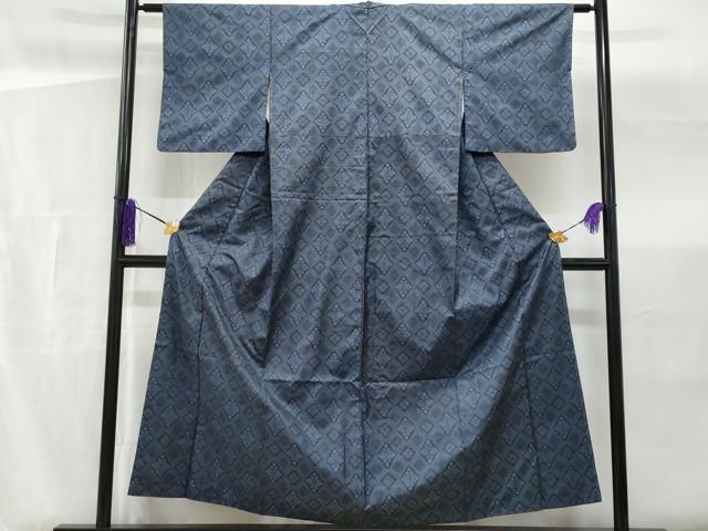 平和屋着物■本場大島紬 菱花文 正絹 逸品 CABG4963fb
