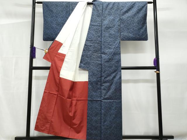 平和屋着物■本場大島紬 菱花文 正絹 逸品 CABG4963fb