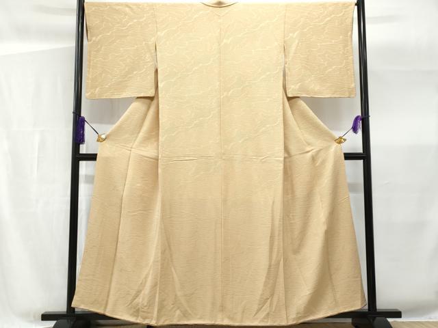 平和屋着物■上質な色無地 流水地紋 枯色 正絹 逸品 CABG4968fb