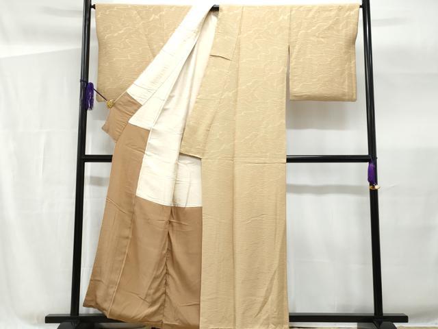 平和屋着物■上質な色無地 流水地紋 枯色 正絹 逸品 CABG4968fb