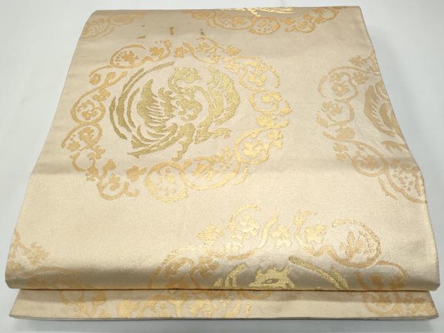 平和屋着物◎六通柄袋帯 鳳凰花唐草文 金糸 正絹 逸品 CABG4989fb