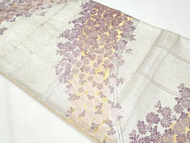 平和屋着物◎六通柄袋帯 唐織 菊 金銀糸 正絹 逸品 CABG4995fb