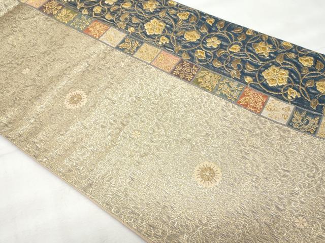 平和屋着物◎六通柄袋帯 花唐草文 金糸 正絹 逸品 CABG5050fb
