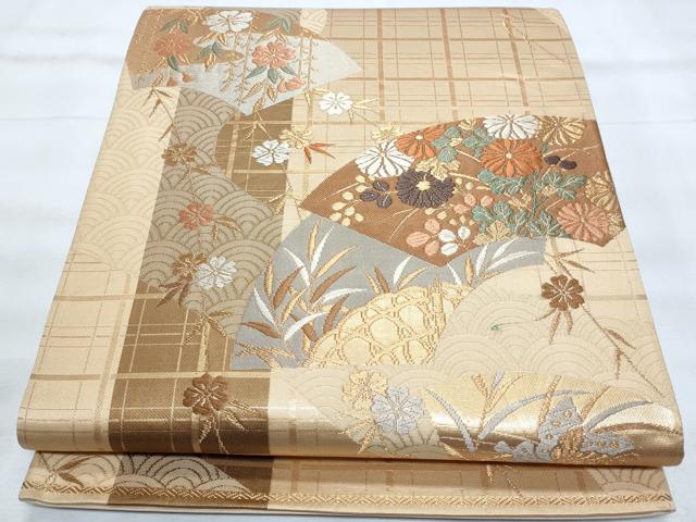 海外正規品 激安通販 平和屋着物◎六通柄袋帯 唐織 裂取宝