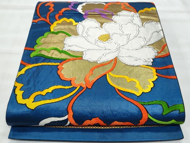 平和屋着物◎六通柄袋帯 唐織 草花文 金銀糸 正絹 逸品 CABG5128fb