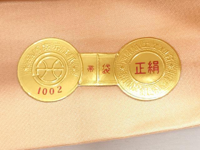 平和屋着物◎西陣 六通柄袋帯 唐織 紫珀 銀糸 手引箔 証紙付き 正絹 逸品 未使用 CABG5177fb