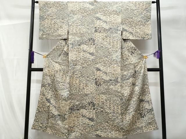 平和屋着物■上質な小紋 吉祥花文 暈し染め 正絹 逸品 CABG5187fb