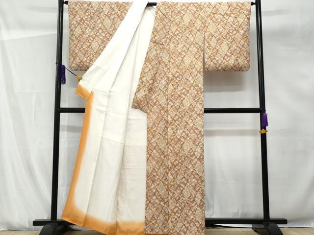 平和屋着物■上質な小紋 菱花文 正絹 逸品 CABG5188fb