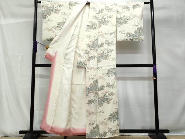 平和屋着物■上質な小紋 風景花文 正絹 逸品 CABG5191fb