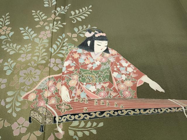 平和屋着物●訪問着 友禅 作家物 琴 童子遊び 蛍暈し 正絹 逸品 CABG5203ut