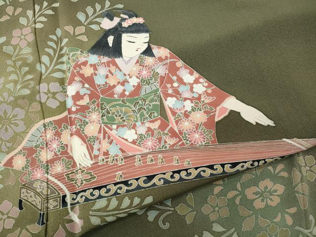 平和屋着物●訪問着 友禅 作家物 琴 童子遊び 蛍暈し 正絹 逸品 CABG5203ut