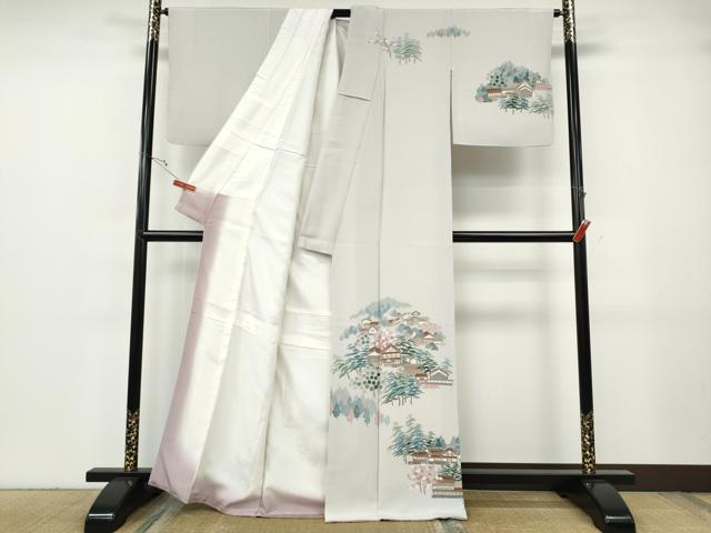 平和屋着物●訪問着 友禅 作家物 風景草花文 正絹 逸品 CABG5207ut