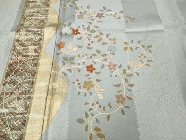 平和屋着物●訪問着 作家物 刺繍 蔦の葉花文 金彩 正絹 逸品 CABG5211ut