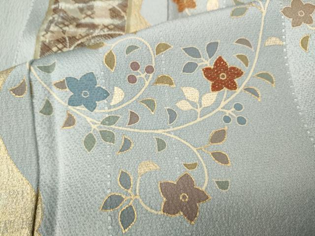 平和屋着物●訪問着 作家物 刺繍 蔦の葉花文 金彩 正絹 逸品 CABG5211ut