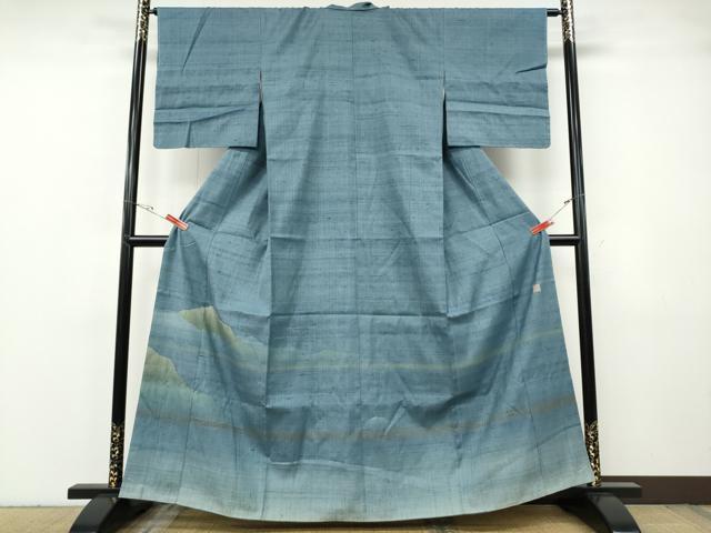 平和屋着物●訪問着 作家物 紬地 遠山文 高島屋扱い 正絹 逸品 CABG5212ut