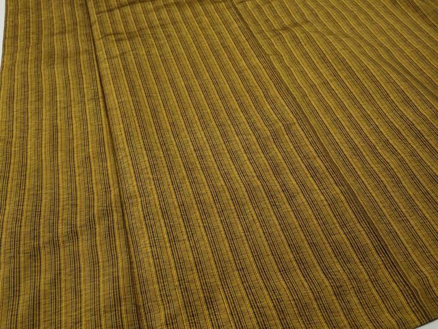 平和屋着物●本場黄八丈 平織 紬 縞 正絹 逸品 CABG5213ut