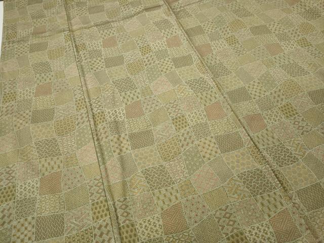 平和屋着物●上質な小紋 変わり市松 正絹 逸品 CABG5228ut