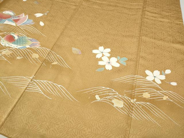 平和屋着物●訪問着 流水鴛鴦花文 金彩 正絹 逸品 CABG5232ut