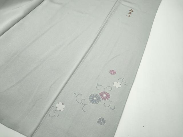 平和屋着物●上質な色無地 生沼忠作 白鼠色 正絹 逸品 CABG5234ut