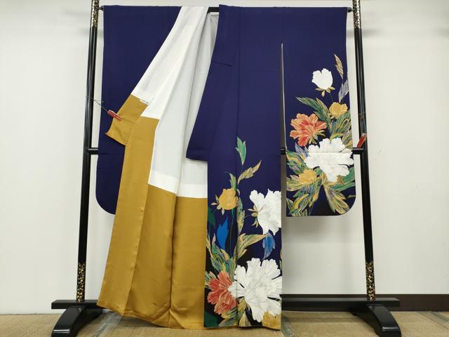 平和屋着物●豪華振袖 草花文 金銀彩 正絹 逸品 CABG5239ut