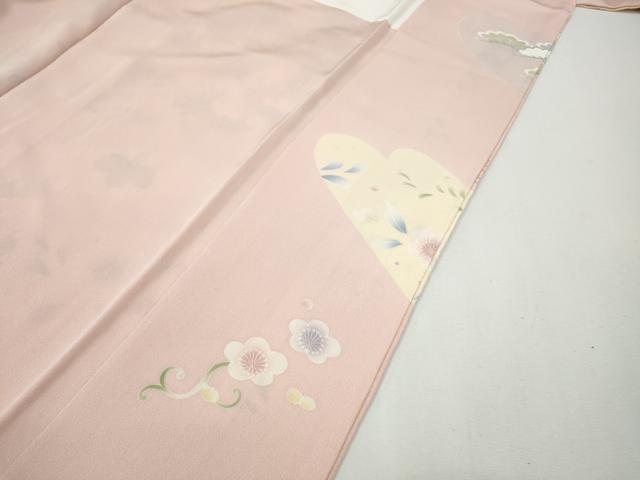 平和屋着物●訪問着 駒刺繍 絞り エ霞草花文 金彩 正絹 逸品 CABG5240ut