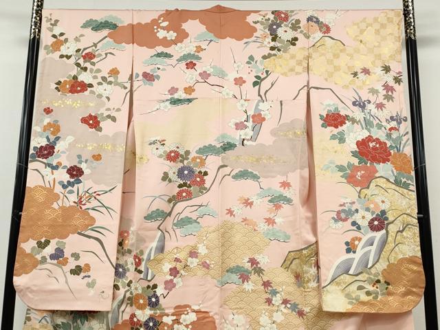 平和屋着物●豪華振袖 雲取り草花文 金彩 正絹 逸品 CABG5242ut