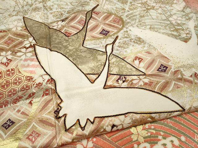 平和屋着物●世界的ファッションデザイナー 山本寛斎 kansaiブランド 振袖 駒刺繍 立波飛鶴文 暈し染め 金銀彩 逸品 CABG5249ut