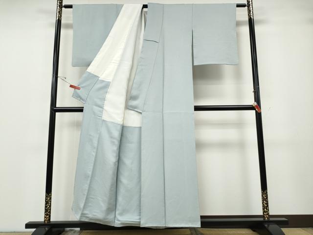 平和屋着物●上質な色無地 草花地紋 月白色 正絹 逸品 CABG5260ut
