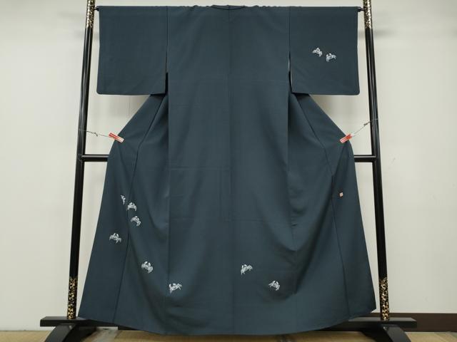 平和屋着物●本加賀友禅作家 鶴見保次 訪問着 蟹 カニ さが美扱い 正絹 逸品 CABG5263ut