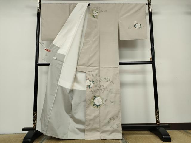 平和屋着物●訪問着 本場染大島紬 手描き 花丸文 正絹 逸品 CABG5264ut