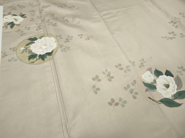 平和屋着物●訪問着 本場染大島紬 手描き 花丸文 正絹 逸品 CABG5264ut