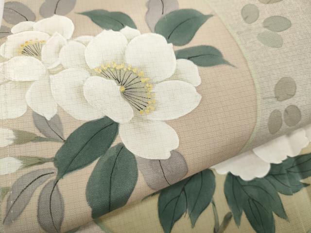 平和屋着物●訪問着 本場染大島紬 手描き 花丸文 正絹 逸品 CABG5264ut