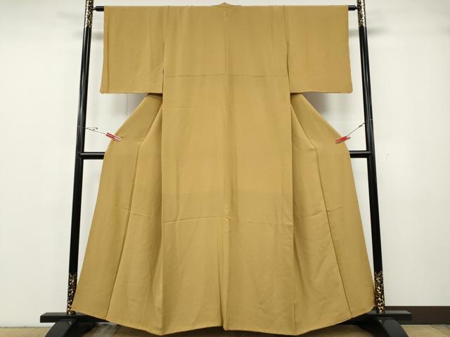平和屋着物●上質な色無地 飴色 正絹 逸品 CABG5266ut