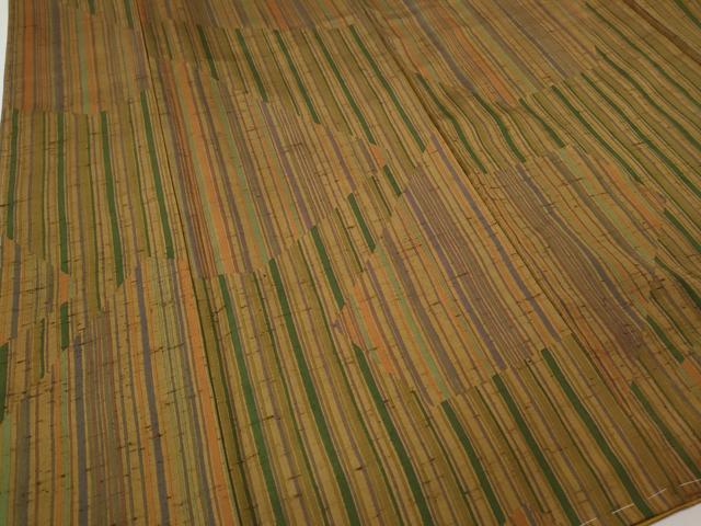 平和屋着物●上質な紬 切嵌間道 正絹 逸品 未使用 CABG5272ut