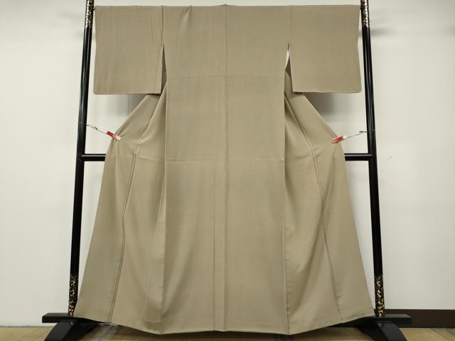 平和屋着物●江戸小紋 万筋 伽羅色×松葉色 正絹 逸品 CABG5289ut