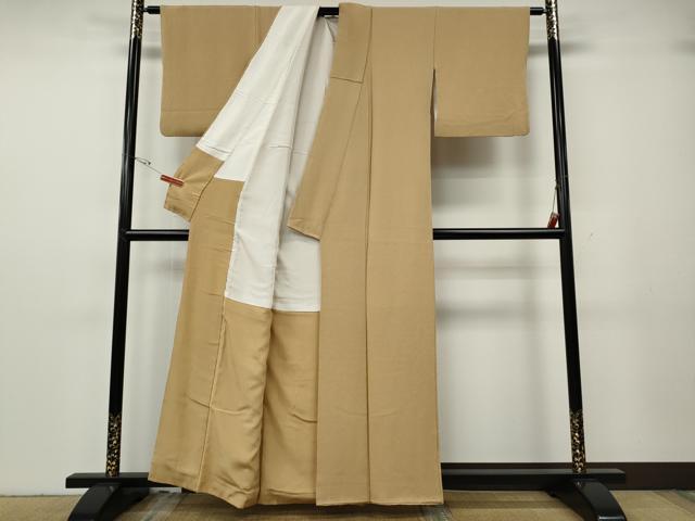 平和屋着物●上質な色無地 淡香色 鬼しぼ縮緬 正絹 逸品 CABG5294ut