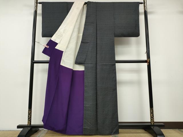 平和屋着物●本場大島紬 龍郷絣 菱花文 正絹 逸品 CABG5310ut