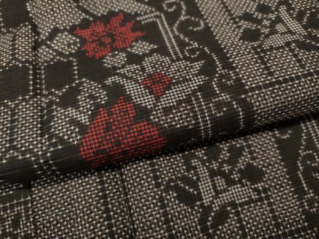 平和屋着物●本場大島紬 7マルキ 吉祥花文 正絹 逸品 CABG5314ut