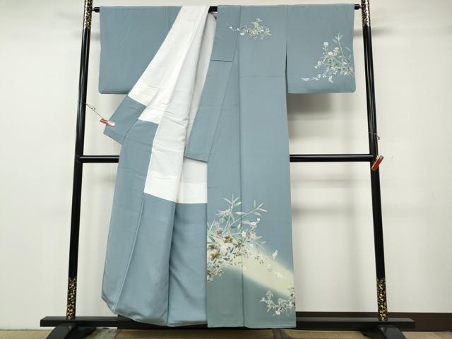 平和屋着物●訪問着 友禅 作家物 草花文 暈し染め 正絹 逸品 CABG5319ut