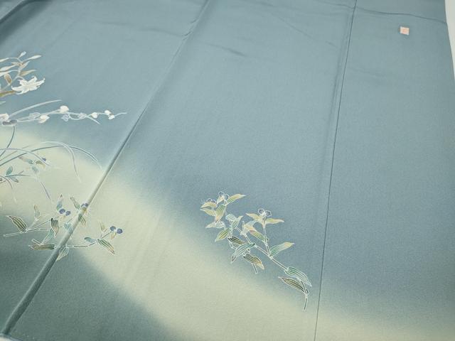 平和屋着物●訪問着 友禅 作家物 草花文 暈し染め 正絹 逸品 CABG5319ut