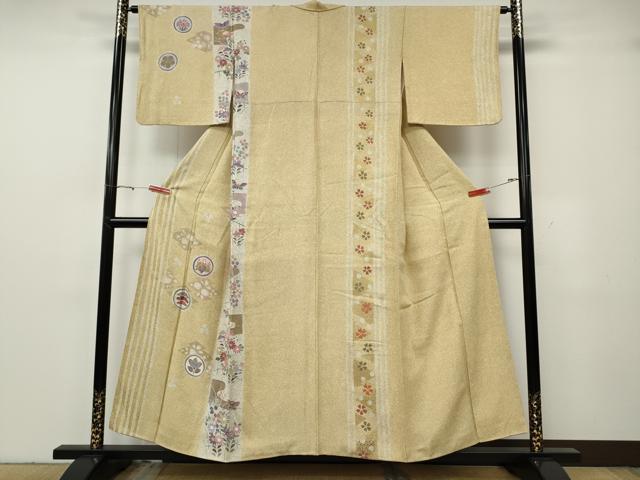 平和屋着物●訪問着 駒刺繍 エ霞花蝶間道 金彩 正絹 逸品 CABG5323ut