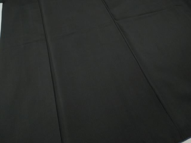 平和屋着物●男性 黒紋付・羽織セット 羽裏:立波文 正絹 逸品 CABG5324ut