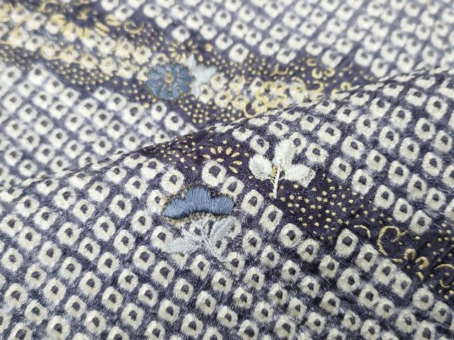 平和屋着物●訪問着 絞り 刺繍 草花文 暈し染め 金彩 仮絵羽 正絹 逸品 未使用 CABG5329ut