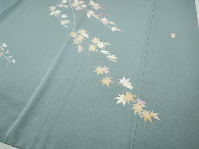 平和屋着物●訪問着 友禅 作家物 流水枝花文 正絹 逸品 CABG5334ut